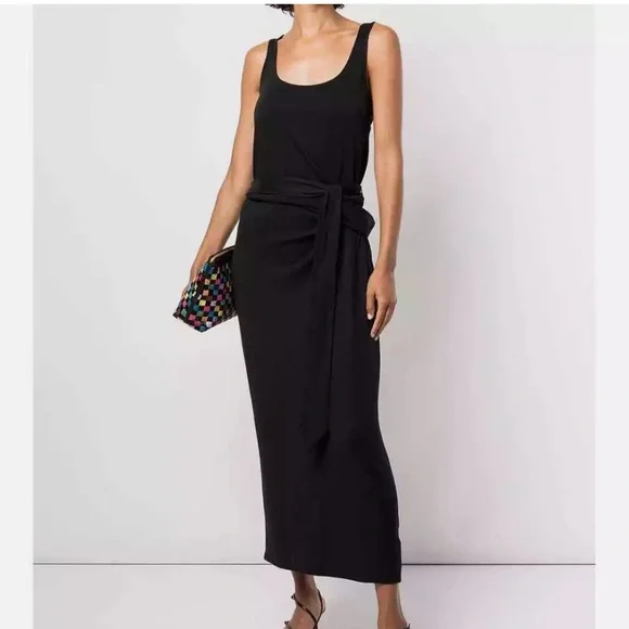 vince tie waist cotton dress Vince Tie Waist Short Sleeve Cotton Dress In Oxblood